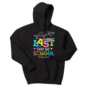 Happy Last Day Of School Hello Summer Students And Teachers Kids Hoodie