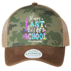 Happy Last Day Of School Tie Dye Lunch Lady Life Summer Legacy Tie Dye Trucker Hat