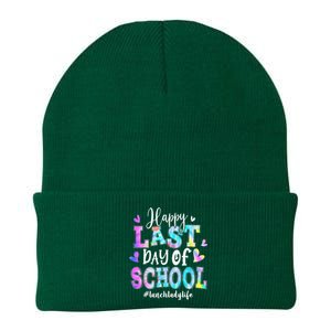 Happy Last Day Of School Tie Dye Lunch Lady Life Summer Knit Cap Winter Beanie