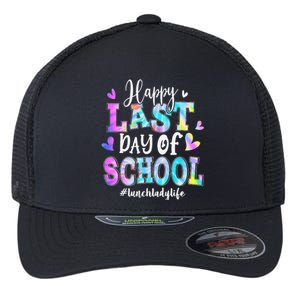 Happy Last Day Of School Tie Dye Lunch Lady Life Summer Flexfit Unipanel Trucker Cap