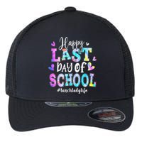 Happy Last Day Of School Tie Dye Lunch Lady Life Summer Flexfit Unipanel Trucker Cap