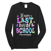 Happy Last Day Of School Tie Dye Lunch Lady Life Summer Long Sleeve Shirt