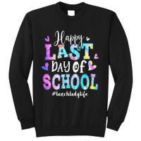 Happy Last Day Of School Tie Dye Lunch Lady Life Summer Sweatshirt