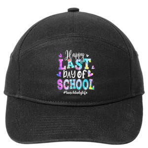 Happy Last Day Of School Tie Dye Lunch Lady Life Summer 7-Panel Snapback Hat