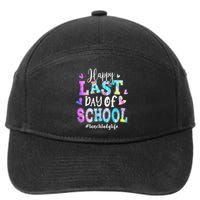 Happy Last Day Of School Tie Dye Lunch Lady Life Summer 7-Panel Snapback Hat