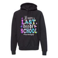 Happy Last Day Of School Tie Dye Lunch Lady Life Summer Premium Hoodie