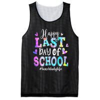 Happy Last Day Of School Tie Dye Lunch Lady Life Summer Mesh Reversible Basketball Jersey Tank