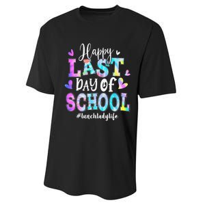 Happy Last Day Of School Tie Dye Lunch Lady Life Summer Performance Sprint T-Shirt