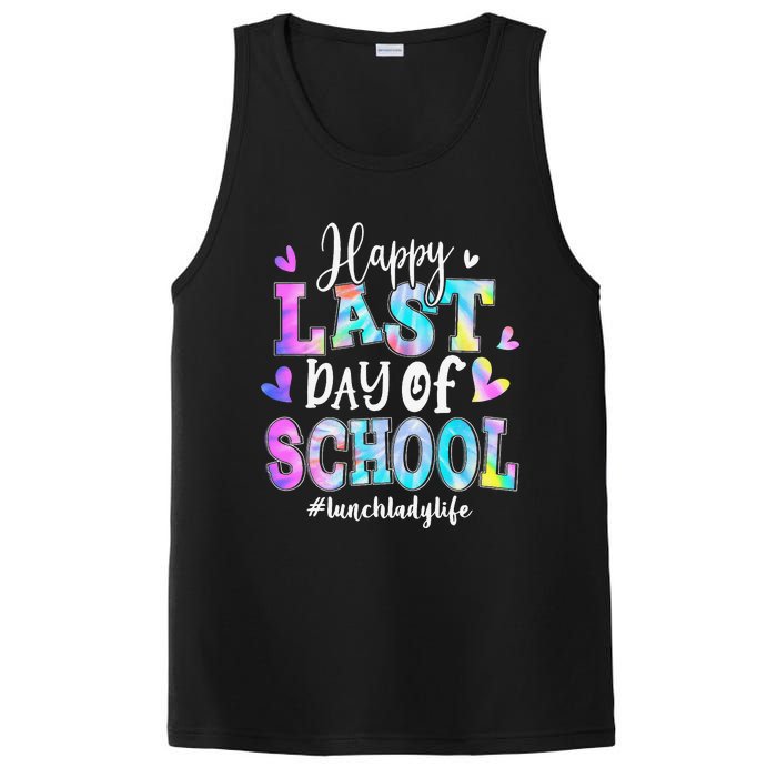 Happy Last Day Of School Tie Dye Lunch Lady Life Summer PosiCharge Competitor Tank