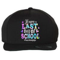 Happy Last Day Of School Tie Dye Lunch Lady Life Summer Wool Snapback Cap