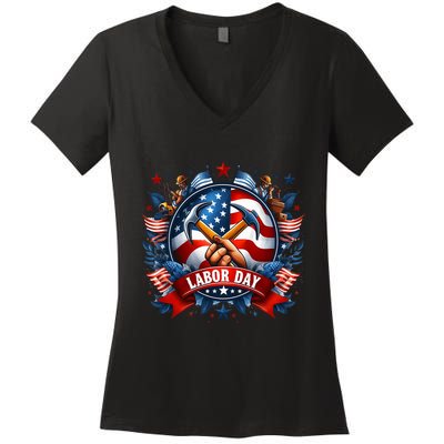 Happy Labor Day Patriot Happy Labor Day Women's V-Neck T-Shirt