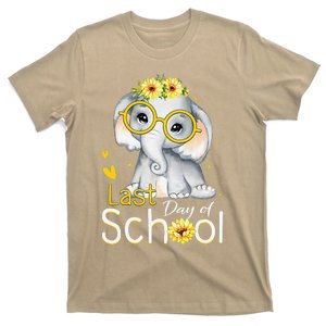 Happy Last Day Of School Elephant Sunflower Graduation Gift T-Shirt