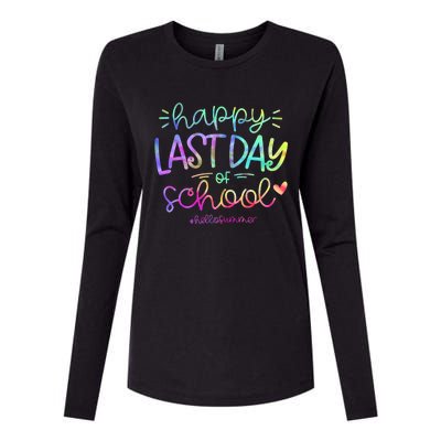 Happy Last Day Of School Hello Summer Students And Teachers Womens Cotton Relaxed Long Sleeve T-Shirt