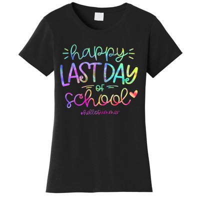 Happy Last Day Of School Hello Summer Students And Teachers Women's T-Shirt