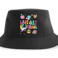 Happy Last Day Of School Teacher Girl Grad Hello Summer Sustainable Bucket Hat