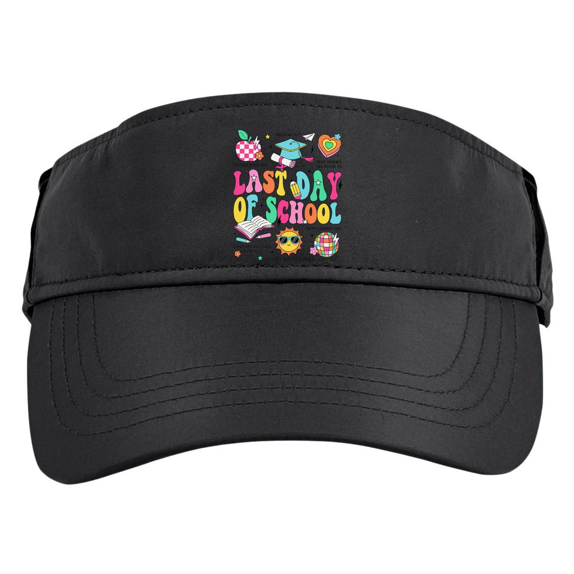 Happy Last Day Of School Teacher Girl Grad Hello Summer Adult Drive Performance Visor