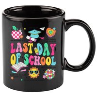 Happy Last Day Of School Teacher Girl Grad Hello Summer 11oz C Handle Ceramic Mug