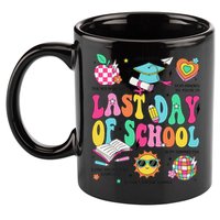 Happy Last Day Of School Teacher Girl Grad Hello Summer 11oz C Handle Ceramic Mug