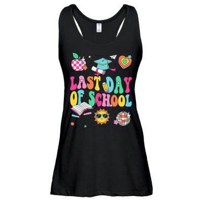 Happy Last Day Of School Teacher Girl Grad Hello Summer Ladies Essential Flowy Tank