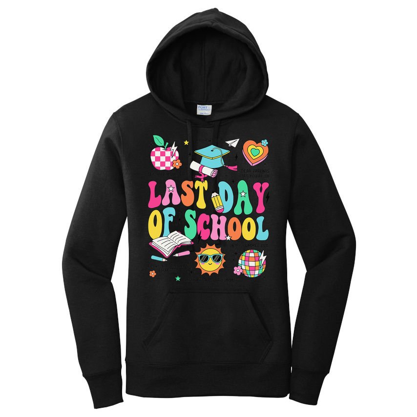 Happy Last Day Of School Teacher Girl Grad Hello Summer Women's Pullover Hoodie