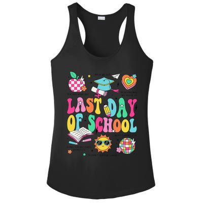 Happy Last Day Of School Teacher Girl Grad Hello Summer Ladies PosiCharge Competitor Racerback Tank