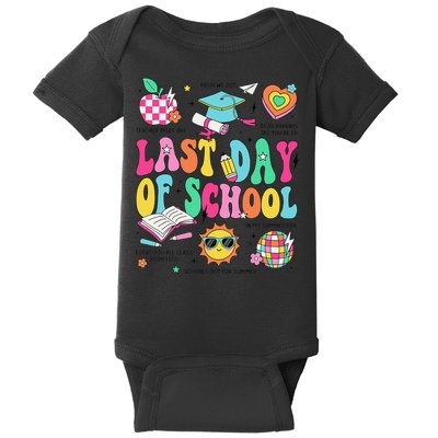 Happy Last Day Of School Teacher Girl Grad Hello Summer Baby Bodysuit