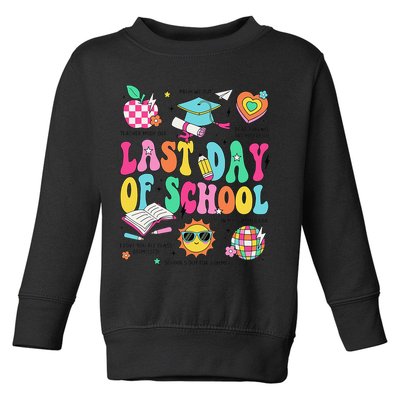 Happy Last Day Of School Teacher Girl Grad Hello Summer Toddler Sweatshirt