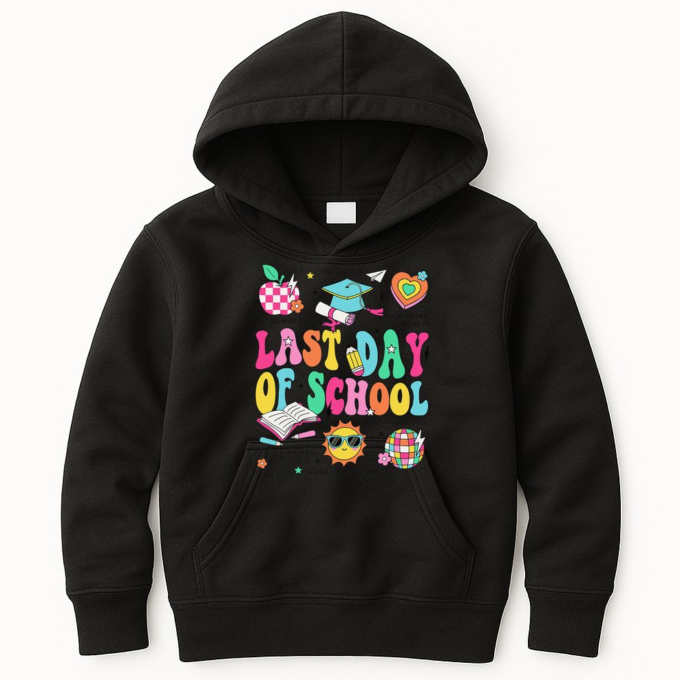 Happy Last Day Of School Teacher Girl Grad Hello Summer Kids Hoodie
