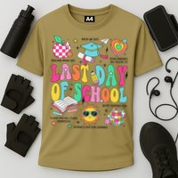 Happy Last Day Of School Teacher Girl Grad Hello Summer Cooling Performance Crew T-Shirt