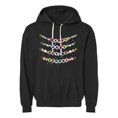 Happy Last Day Of School Friendship Bracelets Teacher Garment-Dyed Fleece Hoodie
