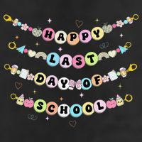 Happy Last Day Of School Friendship Bracelets Teacher 7 Panel Mesh Trucker Snapback Hat