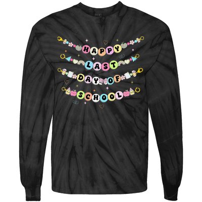 Happy Last Day Of School Friendship Bracelets Teacher Tie-Dye Long Sleeve Shirt