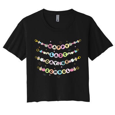 Happy Last Day Of School Friendship Bracelets Teacher Crop Top