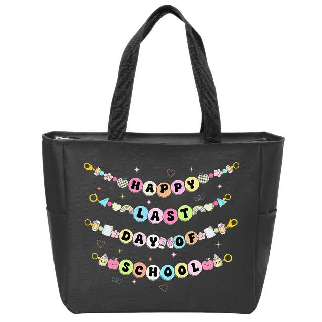 Happy Last Day Of School Friendship Bracelets Teacher Zip Tote Bag