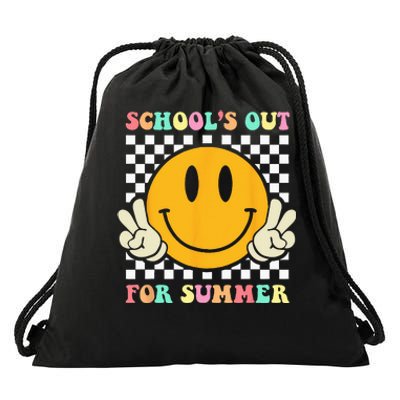 Hippie Last Day Of School Schools Out For Summer Teacher Drawstring Bag