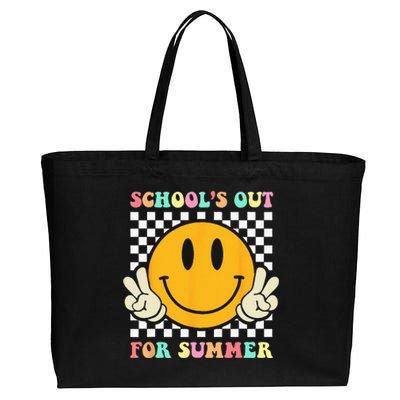 Hippie Last Day Of School Schools Out For Summer Teacher Cotton Canvas Jumbo Tote