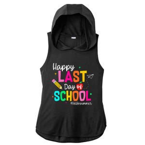 Happy Last Day of School Graduation Teacher Student Ladies PosiCharge Tri-Blend Wicking Draft Hoodie Tank