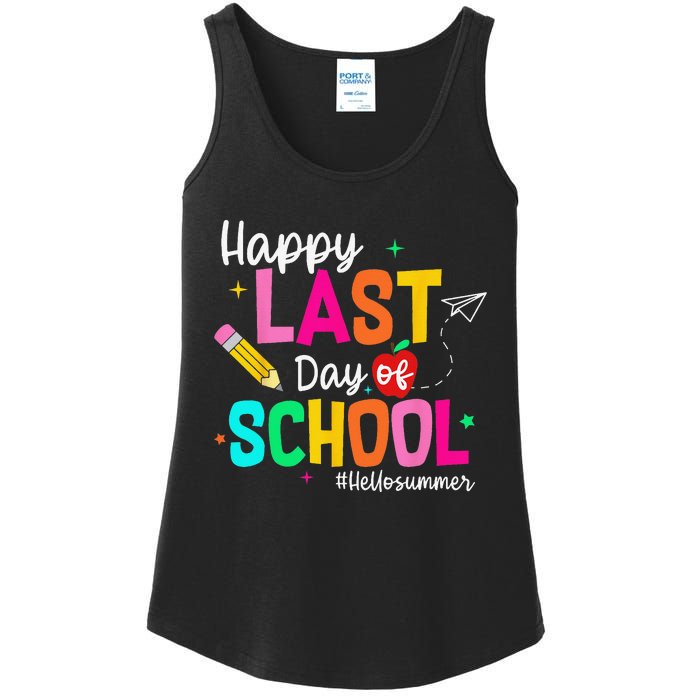 Happy Last Day of School Graduation Teacher Student Ladies Essential Tank