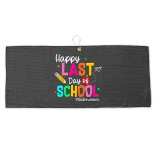 Happy Last Day of School Graduation Teacher Student Large Microfiber Waffle Golf Towel