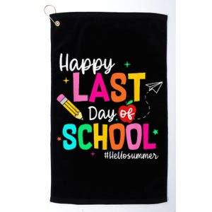 Happy Last Day of School Graduation Teacher Student Platinum Collection Golf Towel