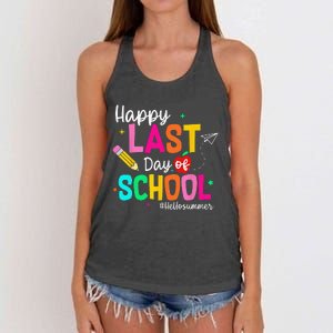 Happy Last Day of School Graduation Teacher Student Women's Knotted Racerback Tank