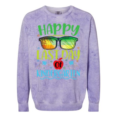 Happy Last Day Of Kindergarten Teacher Student Summer Colorblast Crewneck Sweatshirt