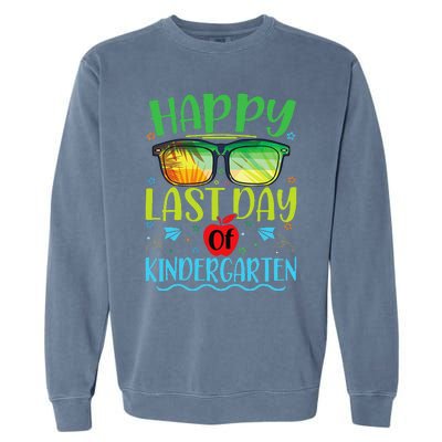 Happy Last Day Of Kindergarten Teacher Student Summer Garment-Dyed Sweatshirt