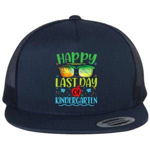 Happy Last Day Of Kindergarten Teacher Student Summer Flat Bill Trucker Hat