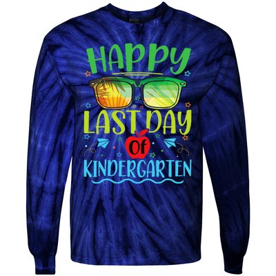 Happy Last Day Of Kindergarten Teacher Student Summer Tie-Dye Long Sleeve Shirt