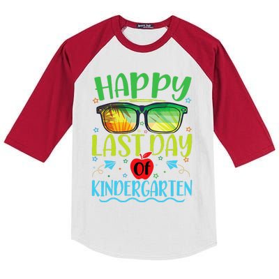 Happy Last Day Of Kindergarten Teacher Student Summer Kids Colorblock Raglan Jersey