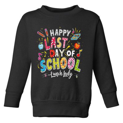 Happy Last Day Of School Lunch Lady Summer Design Gift Toddler Sweatshirt