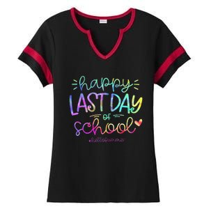 Happy Last Day Of School Hello Summer Students And Teachers Ladies Halftime Notch Neck Tee