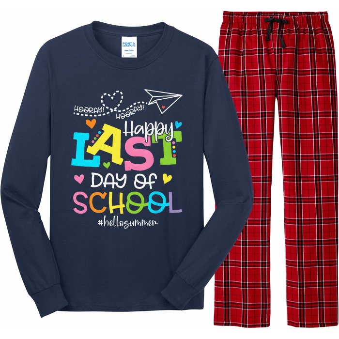 Happy Last Day Of School Hello Summer Students And Teachers Long Sleeve Pajama Set