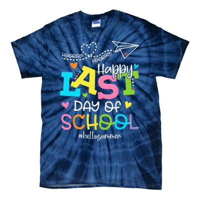 Happy Last Day Of School Hello Summer Students And Teachers Tie-Dye T-Shirt